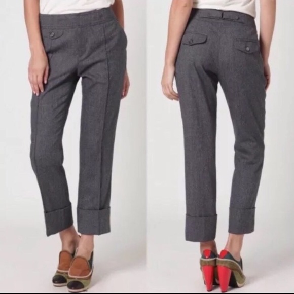 cuffed cropped trousers